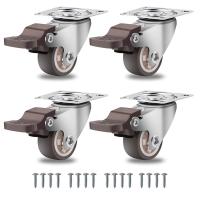 Furniture Castors Small,360 Degree Swivel Castors Heavy Duty Load Capacity Silent Solid Rubber Castors Set of 4