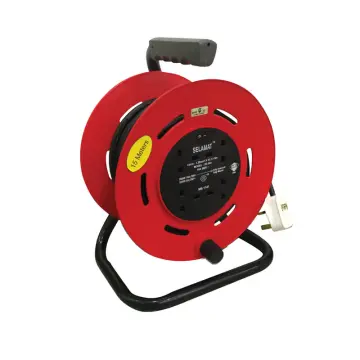 SYK SELAMAT 4 Gang 40 Meter Portable Extension Cable Reel Plug Wire Heavy  Duty Extension Cord Penyambung Wayar Extension