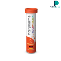 Interpharma Multivitamin เม็ดฟู่รสส้ม Sugar Free บรรจุ 20 เม็ด / หลอด [PPLINE]