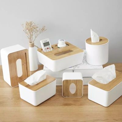 【CW】 Minimalist Tissue Holder Organizer Cover Desktop Paper Plastic Room