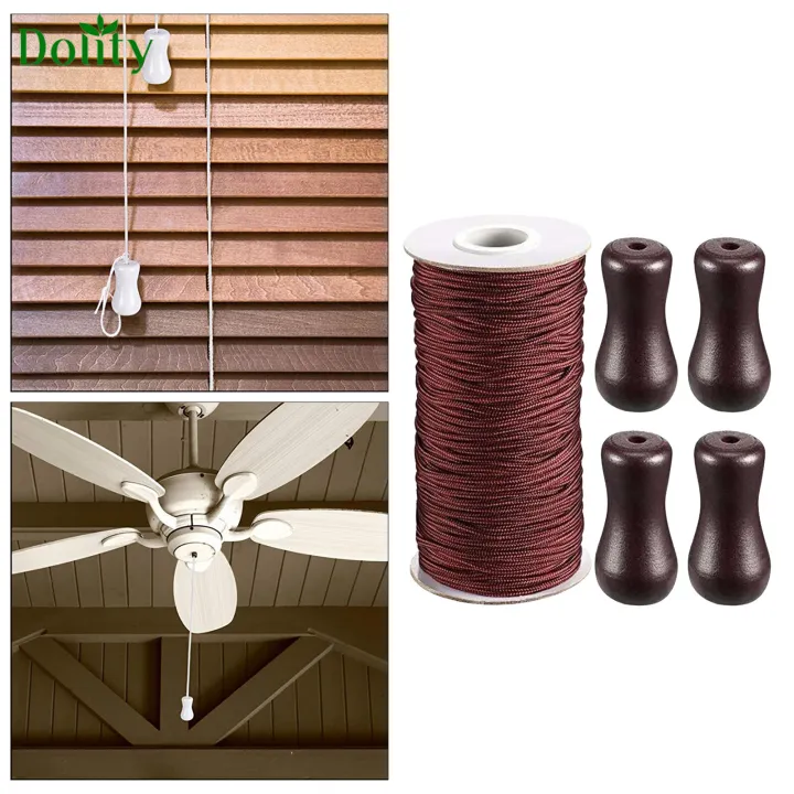 Dolity Blinds Cord String Window Wood Tassels/ knobs, Brown Braided