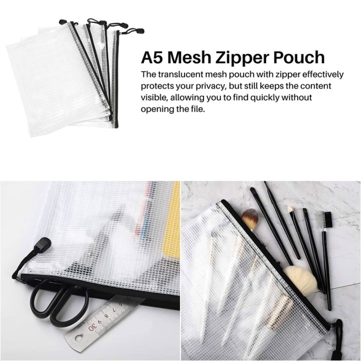 18-pack-a5-mesh-zipper-pouch-zipper-file-bags-board-games-storage-bags-for-school-office-supplies-and-travel