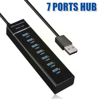 7-port USB Hub Splitter Extender USB 3.0 Adapter High-speed Splitter Notebook 1 To 7 Extender 3.0 Hub For PC Laptop Noteboo Y3T3 USB Hubs