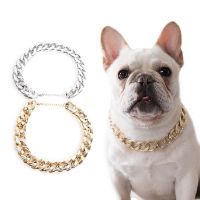 【CW】 Plastic Punk Gold Small Dog Chain Teddy French Bulldog Necklace Silvery/Golden Pet Accessories Dogs Collar