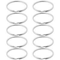 10X Quality 50Mm Keyring Split Ring Set Heavy Duty Large Nickel Key Loop Sprung Hoop