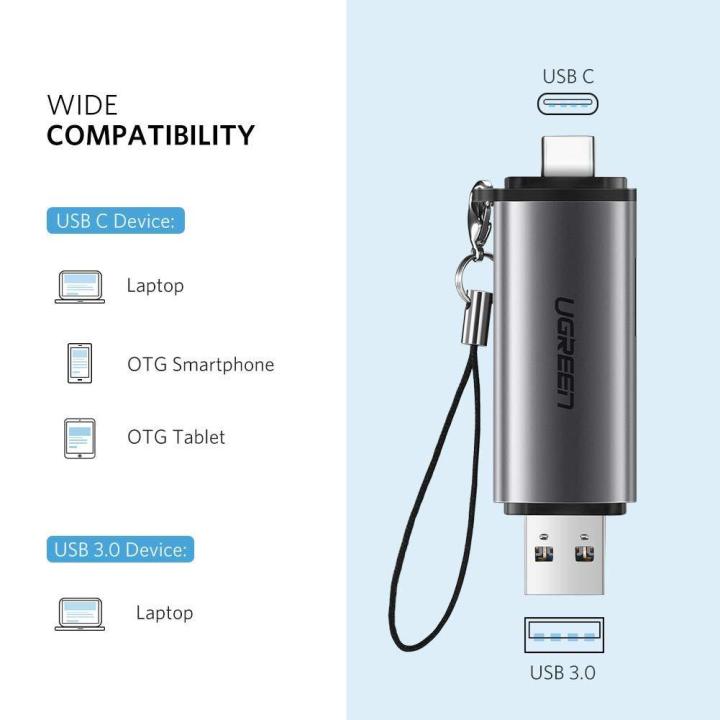 สินค้าขายดี-ugreen-50706-card-reader-2in1usb-c-usb-3-0-sd-card-micro-sd-tf-การ์ดรีดเดอร์-2in1-type-ที่ชาร์จ-แท็บเล็ต-ไร้สาย-เสียง-หูฟัง-เคส-ลำโพง-wireless-bluetooth-โทรศัพท์-usb-ปลั๊ก-เมาท์-hdmi-สายคอ