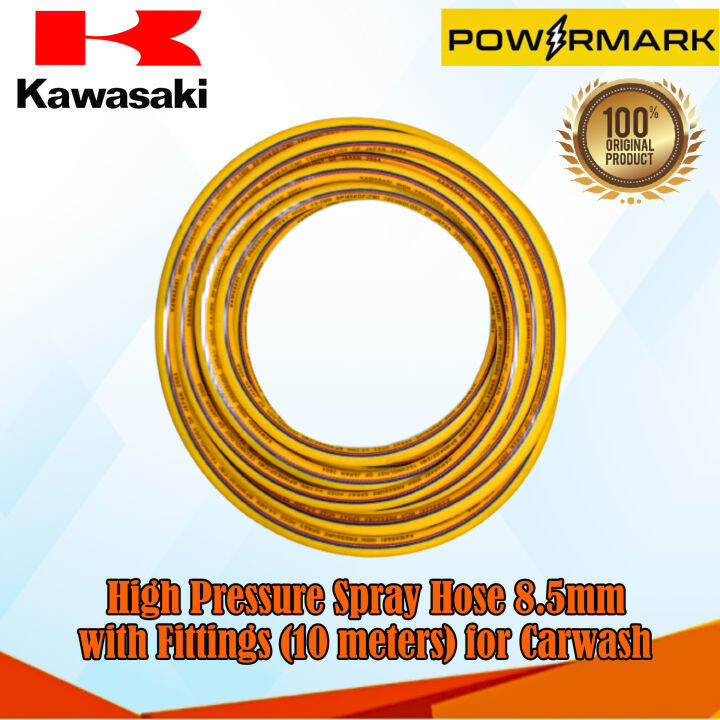 KAWASAKI High Pressure Spray Hose 8.5mm with Fittings (10 meters) for