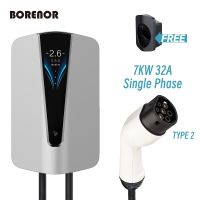 แท่นชาร์จรถยนต์ไฟฟ้าที่มีการควบคุม APP WIFI EV แท่นชาร์จผนังชนิดที่2 32A 7Kw Wallbox ที่ชาร์จอีวี IEC 62196-2