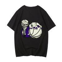 Mens Large T-shirt Skeleton Basketball Tshirts Racket Ball Simple Painting Tshirts Men Cotton And T Shirts 4XL/5XL/6XL