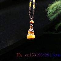 【cw】 Tiger Gourd Pendant Jewelry Necklace Fashion Jadeite Carved Gifts Amulet Chinese ！