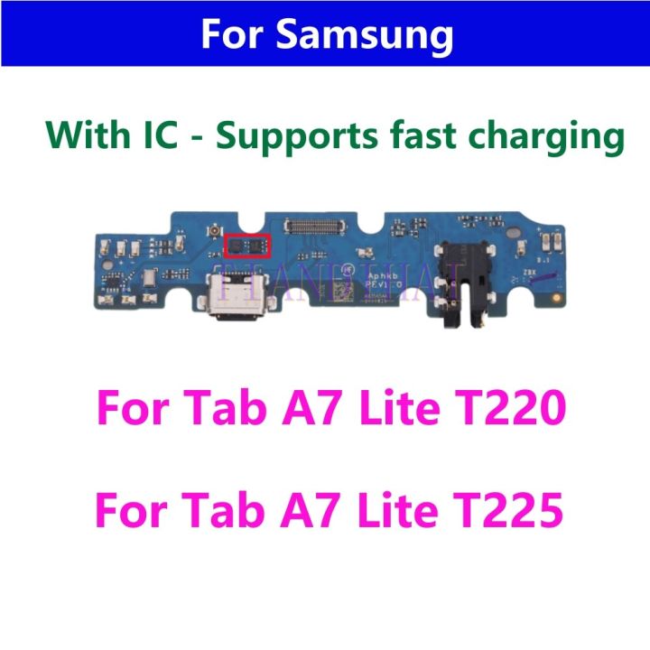 1ชิ้นสำหรับซัมซุงกาแล็กซีแท็บ A7 Lite T220 T225แท่นชาร์จ USB ขั้วต่อบอร์ดพอร์ตสายเคเบิลงอได้