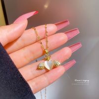 Luxury Opal Angel Love Necklace 2023 new clavicle chain niche design advanced sense -246 【BYUE】