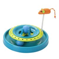 THLT1B Cats Turntable Educational Funny Crazy Amusement Plate Mouse Spring Cat Toys Cat Turntable Pet Interactive Toys Turntable Cat Training Toys