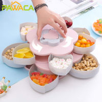 2-Layer Rotating al-Shape Candy Box Snack Nut Tray Food Storage Case Rotation Dried Fruit Plate Wedding Gift Home Organizer