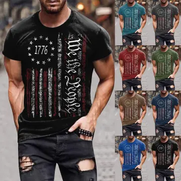 Patriotic Shirts for Men 3D Digital Printing Mens 4th of July Shirts Short  Sleeve Independence Day Shirts Tee 