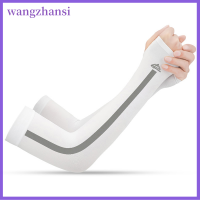 Wangzhansi ผ้าปลอกแขนกันแดดกันยูวีแบบใหม่ปลอก Arm Sepeda ถุงมือครึ่งนิ้ว