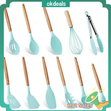 1pc Creative Household Silicone Spaghetti Spoon With Wooden Handle