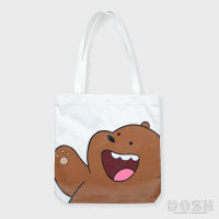 DOSH CLOTH BAG WE BARE BEARS กระเป๋าผ้า TWILL สีขาว DBBB1000-WH