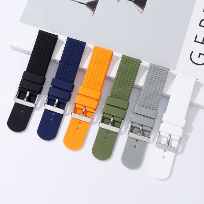 Sport Rubber Watch Strap Band Tire Pattern Silicone Waterproof Watch Bracelet 18mm 20mm 22mm 24mm Replacement Watchbands