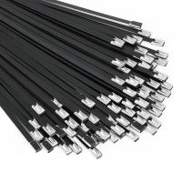 100Pcs Metal Zip Ties 11.8 Inch 304 Stainless Steel for Machinery, Vehicles, Farms, Cables