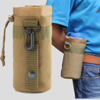 ปรับสายรัดที่วางขวดน้ำกระเป๋าชั้นเชิงขวดน้ำกระเป๋า Molle Drawstring ที่วางขวดสำหรับการเดินป่าท่องเที่ยว