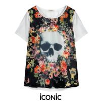 iCONiC NEVER DIE TOP #4867 เสื้อผญ ผ้าไหมชีฟอง ทรงหลวม อก40" ยาว26" เสื้อแฟชั่น เสื้อแฟชั่นผญ เสื้อออกงาน เสื้อทำงาน เสื้อไฮโซ