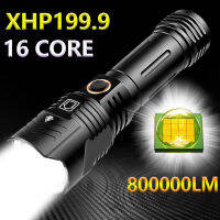 【เรือจากประเทศไทย】ไฟฉายแรงสูง สว่างมาก 300W Super XHP199 Most Powerful LED Flashlight with 2*26650 battery 2000000Lumens 16-core อลูมิเนียมอัลลอยด์ ไฟฉายชาร์จได ไฟฉายเดินป่า 5 Modes usb Tactical Flashlight