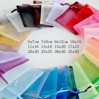 10pcs 15x20 17x23 20x30 25x35 30x40cm Organza Gift Bags Jewelry Packaging Bags Christmas Wedding Party Candy Chocolate Pouches Gift Wrapping  Bags