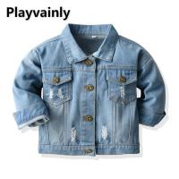 2021 New Boys Girls Jackets Baby Coats Blue Denim broken hole Casual Kids Jackets for Boys Girls Kids Clothes E20090