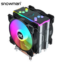 SNOWMAN CPU Cooler 4ท่อความร้อน120มม. PC พัดลม PWM 4Pin พัดลม CPU ที่เงียบสงบ In LGA 2011 X79 X99 1700 1155 AMD AM5 AM4 CPU พัดลมระบายความร้อน