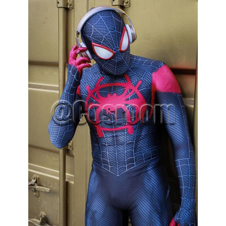 Miles Morales Cosplay Spiderman Costume Superhero Zentai Suit Halloween