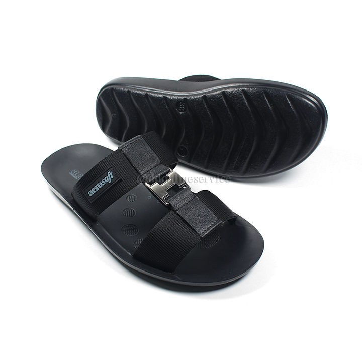 aerosoft-รุ่น-mg-9009-สีดำ-รองเท้าแตะ-รองเท้าแฟชั่น-รองเท้าสวมผู้ชาย-รองเท้าผู้ชายราคาถูก-รองเท้าผู้ชายสีดำ-รองเท้าแอโร่ซอฟ-2-เส้น