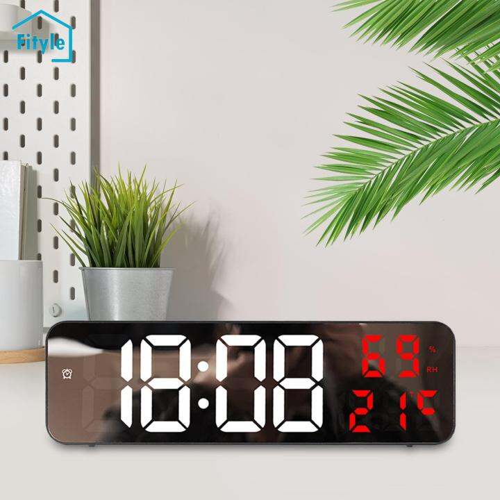 Fityle Alarm Clock Temperature Gauge Large LED Display Digital Clock