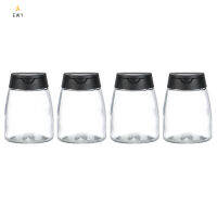 EWYT 4Pcs ฝาสองชั้นเครื่องปรุงรส Shakers ขวดแก้วเครื่องเทศ Sifter บาร์บีคิวเครื่องเทศเกลือและพริกไทย Shaker ตลับบรรจุอาหารสแตนเลส