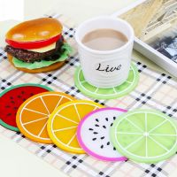 Fruit Shape Cup Coaster Silicone Slip Insulation Pad Cup Mat Hot Drink Holder Mug Stand Home Table Decorations Kitchen Accessory