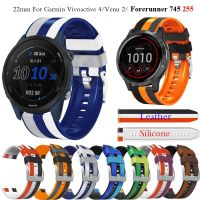 [HOT JUXLLKBKOW 514] สายรัดข้อมือ22มม. สำหรับ Garmin Venu 2 /Active สร้อยข้อมือหนังซิลิโคนสำหรับ Vivoactive 4 Forerunner 255 745/Venu2 Sport Smart Watch