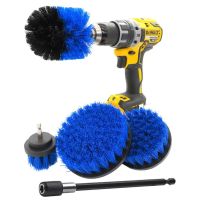 3/4pcs Brush Attachment Set Power Scrubber Drill Brush Polisher Bathroom Cleaning Kit with Extender Kitchen Cleaning Tools