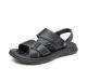 Summer new head layer cowhide men leisure beach shoes old leather sandals peep-toe dad undertakes