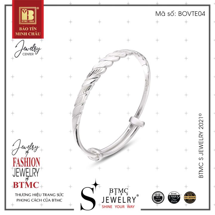 Lắc tay Bạc S Jewelry BOVTE04 - trang sức bạc: Đối với những người yêu trang sức bạc, Bạc S Jewelry BOVTE04 sẽ là một lựa chọn hoàn hảo. Với thiết kế đơn giản nhưng sang trọng cùng chất liệu bạc cao cấp, sản phẩm này sẽ làm nổi bật vẻ đẹp của bạn và thể hiện phong cách thời trang riêng của bạn.