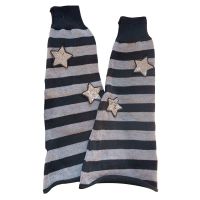 【CW】 Leg Warmers Knitted Crochet Star Striped Print Cover Stockings Kawaii Socks