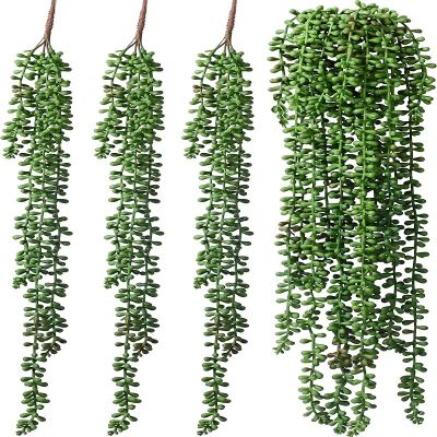 Simulation Plant Fake Flowers Green Plants Potted Wall Hanging Decoration Plastic Succulent Beads Lover Tears Plants Spine Supporters