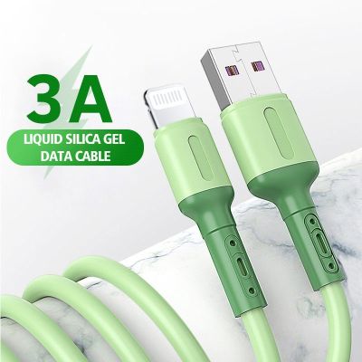3A Fast Charging USB Cable For iPhone 14 13 12 11 Pro Max X XR XS 8 7 Phone Charger Cord Wird Liquid Silicone Data Cabl 1/1.5/2M