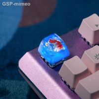 ❇Mimeo 1 Peça Sonho Mar De Cinnabar Peixinho Artesanal Resina Keycap Para Mx Interruptor Teclado Mecânico Diy Backlit Chave Boné