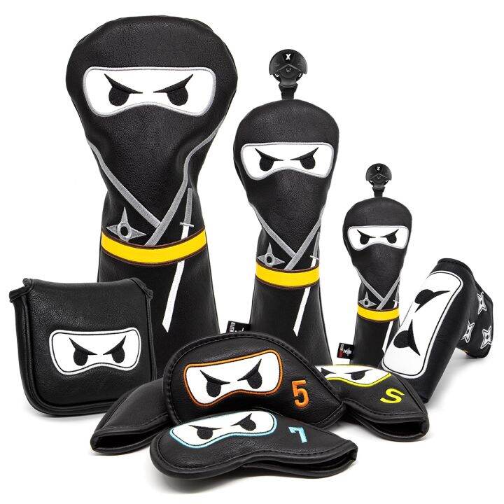 Golf Club headcover Set Aliennana Black Ninja Driver Head Cover Fairway