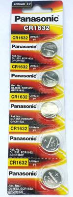 ถ่านกระดุม Panasonic CR1632 3V แพค 5 ก้อน ของ บ.พานาโซนิคซิลเซลล์ แท้ 100%