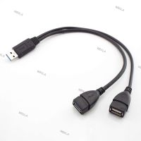 USB 3.0 Female to Dual USB Male Extra Power Data Y Extension Cable Line Wire Connector Power Supply for Mobile W6TH