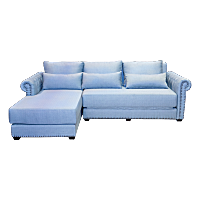 โซฟา คาร์ดอส / Kardos Sofa หุ่มด้วยผ้า Pasaya สีฟ้า โครงไม้ จริงทนทาน สามารถปรับนอนได้ ดีไซน์สวย เเข็งเเรง เหมาะกับสไตล์ Luxury