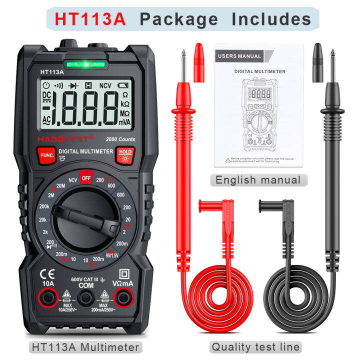 habotest-มัลติมิเตอร์แบบดิจิทัล-ht113-6v-600v-ac-dc-โวลต์มิเตอร์แอมมิเตอร์-ncv-ohm-ทดสอบไดโอดความถี่ต้านทานความจุ