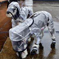 Dog Raincoat with Transparent Brim Large Dog Rain Jacket Full Body Coverage Reflective Raincoat