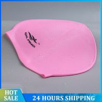 Swimming Cap Elastic Waterproof Silicone Elastic Solid Color Protect Ears Swim Cap Adults Swim Sports Kids Pool Swimming Hat Swim Caps